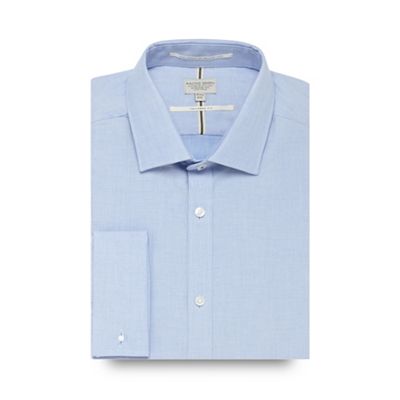 Blue twill regular fit shirt